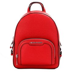 New With Tags 100% Authentic Michael Kors Jaycee Extra-Small Pebbled Leather Convertible Backpack Bright Red With Silver Tone Hardware The Jaycee Backpack Is Compact Yet Roomy Enough To Store A Day’s Worth Of Essentials. This Convertible Style Features A Roomy Main Compartment With A Smaller Zip Pocket In Front. Wear It On Your Back For A More Traditional Look Or Drape It Across Your Front As A Crossbody Bag. Style # 35t2s8tb1l Pebble Leather Adjustable Shoulder Straps Zip Closure Interior: 2 Op Convertible Backpack, Bag Style, Your Back, Michael Kors Bag, Bright Red, Pebbled Leather, Shoulder Straps, Convertible, Zip Pockets