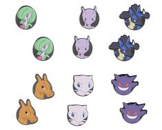 the pokemon pins are all different colors