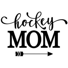 the phrase hockey mom with an arrow