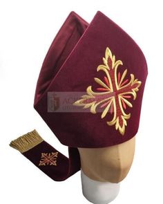 All Mitres are made specifically to head circumference Decorated of high quality embroidery Fabric: velvet Bishop Mitre, Clergy Women, Embroidery Fabric, Head Circumference, Poland, Velvet, Embroidery, Etsy Uk, High Quality