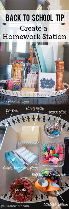 the back to school tip for homework station