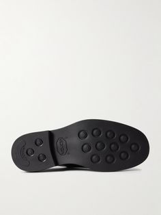 DESIGNED BY MR PORTER. You'll reach for Mr P.'s 'Jacques' Derby shoes for years to come. They're crafted from glossy leather with toe cap detailing and are set on sturdy Vibram soles. Black Leather Loafers With Vibram Sole, Black Calf Leather Loafers With Contrast Sole, Leather Dress Shoes With Studded Rubber Outsoles For Business, Black Leather Moc Toe Sneakers, Black Low-top Calf Leather Boots, Black Plain Toe Loafers With Vibram Sole, Classic Leather Shoes With Studded Rubber Outsoles, Black Leather Loafers For Derby, Classic Black Loafers With Vibram Sole