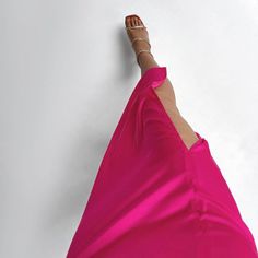 F00194725-104 Pink Long Skirt For Night Out, Pink Stretch Long Skirt, Pink Stretch Maxi Skirt For Party, Pink Club Skirt For Summer, Summer Club Maxi Skirt, High Waist Pink Maxi Skirt For Party, Pink Stretch Skirt For Club, Satin Pattern, Pink M