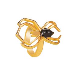 Cast a spell over your look with these shining spider ear cuffs. 0.39" W x 0.51" L 18k gold-plated copper / enamel Spider Earrings, Creative Accessories, Y2k Jewelry, Alloy Earrings, Bubble Bag, Estilo Punk, Retail Box, Copper Material, Ear Cuffs