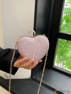 Bird in Bag - Heat Design Pink Glitter Chain Strap Bag Rhinestone Bag, Chain Strap Bag, Novelty Bags, Strap Bag, Bird In Bag, Mini Fashion, Pink Glitter, Bag Straps, Chain Strap