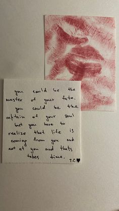 two pieces of paper with writing on them