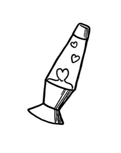 a drawing of a toothbrush with hearts on it