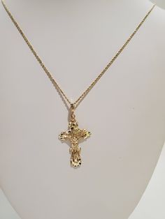 "You are viewing a beautiful 24k.solid gold Jesus cross pendant. The pendant total weight approx. 3.64 grams. NOTE : CHAIN NOT INCLUDED The pendant measures approx.1 3/4 inches tall x 7 /8 inches wide.. The cross marked 14k at the back. The cross pendant is nicely carved with Jesus on the cross , diamond cut style so its spark in any angle as you wear it. Please take a closer at the video and photos. When listing and describing our items we make a conscious effort to over describe all imperfecti Gold Plated Cross Pendant Necklace, Yellow Gold Plated Crucifix Cross Necklace, Gold Plated Yellow Gold Crucifix Necklace, Yellow Gold Crucifix Cross Necklace, Gold Plated, Gold-plated Yellow Gold Crucifix Necklace, Yellow Gold Plated Cross Pendant Necklace, Hallmarked Yellow Gold Cross Pendant, Yellow Gold Hallmarked Cross Pendant, Gold Plated Spiritual Cross Jewelry And Charms