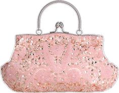 Pink Sequin Evening Bag, Elegant Handheld Sequined Bags, Embellished Clutch For Banquet, Pink Beaded Evening Bag For Wedding, Glamorous Sequined Evening Bag For Weddings, Rectangular Sequined Wedding Bag, Pink Embellished Bag For Wedding, Silver Sequined Wedding Bags, Rectangular Sequin Bags For Wedding