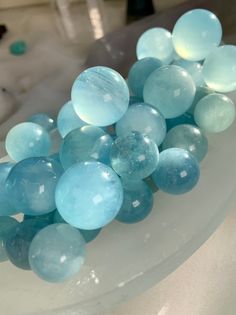 These beautiful blue Aquamarine Spheres are gemmy + very pretty. They do vary in color depth, hue/saturation, clarity/opacity, flash, luminosity + interior patterns. Some have tiny specks of black tourmaline inclusions. These are mini-sized Aquamarine crystal spheres sorted by diameter, measured in millimeters as noted in the drop down menu. Listing is for 1, 2 or 3 minis sphere in the size you select. They vary as shown in pics as each piece is a beautiful one of a kind gemstone. Some are pale Throat Chakra Healing, Peaceful Energy, Metaphysical Gifts, Aquamarine Color, Crystals Healing Properties, Mermaid Decor, Aquamarine Crystal, Color Depth, March Birthstone