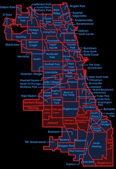 a red and blue map of the state of minnesota with all its roads highlighted in it