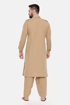 Shop for Mayank Modi - Men Brown Malai Cotton Pathani Set for Men Online at Aza Fashions Jayanti Reddy, Rohit Bal, Tarun Tahiliani, Luxury Sale, Full Sleeves, Modern Bride, Aza Fashion, Full Sleeve, Sleeve Type