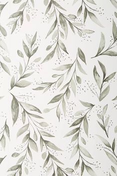 watercolor painting of green leaves on white paper