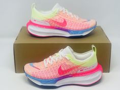 100% Authentic Guaranteed. Item Description Item for Sale: Nike ZoomX Invincible Run Flyknit FK 3 Barely Volt Pink Womens Colorway: Multicolor Style Number: FZ3969-705 Year of Release: 2023 Condition: Brand New With Box NO LID Size: Womens 11.5/ Mens 10 Shipping: All shoes are shipped through USPS Priority Mail, FedEx, or UPS. We ship Monday-Sunday 7 days a week within 2 days of receiving payment. We must ship to the address that you provide to eBay/PayPal at checkout. Please make any corrections to your address prior to payment. Address corrections will not be made under any circumstances. *Please be aware that not every pair of sneakers from Nike is in perfect condition. Therefore, to pass authentication under eBay, the buyer assumes all responsibility if there are factory flaws, defects Nike Zoomx Invincible Run, Textile Inspiration, Cute Sneakers, Sport Shoes Women, Womens Nike, Running Sneakers, Shoe Game, Sports Shoes, Shoes Women