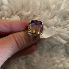 Nwt Gem Stone Ring Never Worn. Please Make An Offer . Smoke Free Pet Free Home. New In Box. Real Stone, Orange And Purple, Womens Jewelry Rings, Stone Rings, Stone Color, Gemstone Rings, Gems, Women Jewelry, Orange