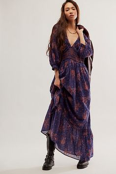 Free People Maxi, Exaggerated Sleeves, Banquet Dresses, Free People Maxi Dress, Take Two, Vintage Elegant, Maxi Dress With Sleeves, Party Dresses For Women, Free People Dresses