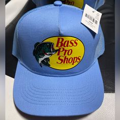 Bass Pro Shops Hat Logo Mesh Fishing Hunting Trucker Cap Snapback Light Blue New Blue Trucker Baseball Cap For Outdoor Activities, Blue Flat Bill Trucker Hat For Outdoor Activities, Blue Trucker Hat For Outdoor Activities, Blue Trucker Hat For Outdoor, Pink Bass Pro Hat, Pro Bass Hat, Bass Pro Shops Trucker Hat, Casual Blue Trucker Hat For Fishing, Brown Bass Pro Shop Hat