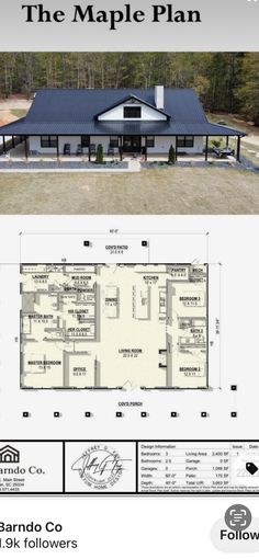 the maple plan is shown in two different views, and it has an open floor plan with