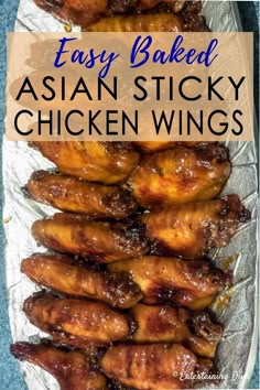 Asian Sticky Chicken, Sticky Chinese Chicken, Appetizers Chicken, Chicken Wing Sauce Recipes, Chinese Chicken Wings, Asian Chicken Wings, Wings Recipe Baked, Easy Chicken Wing Recipes