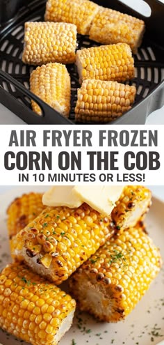 cooked corn on the cob from the air fryer Air Fryer Frozen Corn, Frozen Corn On The Cob, How To Cook Corn, Air Fried Food, Air Fryer Oven Recipes, Air Fry Recipes, Air Fryer Dinner Recipes, Air Fryer Healthy