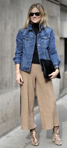 Culotte Style, Outfit Jeans, Looks Street Style, Casual Work Outfits, Mode Inspiration, Work Casual, Look Fashion, Jacket Outfits