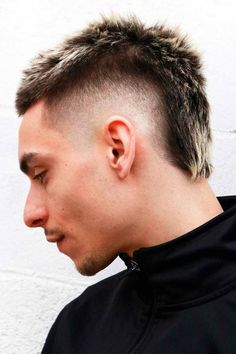 Queer Man Haircut, Trendy Male Haircut, Buzz Mullet, Mini Mullet Men, Modern Mohawk Men, Mini Mullet, Male Haircuts