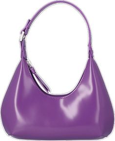 Purple Hobo Bag For Shopping, Purple Baguette Shoulder Bag, Modern Purple Shoulder Bag For Everyday, Modern Purple Shoulder Bag For Everyday Use, Double Handle Baguette Bag With Handle Drop, Chic Purple Shoulder Bag With Handle Drop, Patent Leather Bag, Croc Leather, Violet Purple