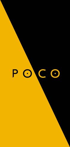 a black and yellow poster with the word poco on it