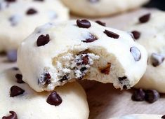 chocolate chip cookies with one broken in half