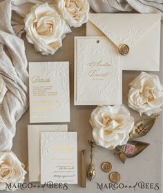 Are you looking for the perfect wedding invitation that combines elegance and luxury? Look no further than our Blush Gold Wedding Invitation with chiffon torn bow and mirror gold monogram. This stunning invitation is sure to impress your guests with its unique design and attention to detail. If you're a fan of intricate details and sophisticated designs, our Vellum Wrapping Golden Elegant Roses Floral Wedding Invitation with 3D embossed flowers is the perfect choice for you. The stunning vellum