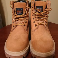 Timberland Boots - Size 10.5w Never Worn - Color Wheat Nubuck - Steeltoe Plain Toe Timberland Work Boots For Outdoor Work, Outdoor Plain Toe Waterproof Boots With Protective Feet, Timberland Waterproof Boots With Steel Toe, Timberland Waterproof Boots For Hiking, Timberland Work Boots With Reinforced Heel For Outdoor, Timberland Weatherproof Work Boots With Plain Toe, Timberland Waterproof Boots For Outdoor Work With Round Toe, Timberland Insulated Work Boots For Outdoor, Timberland Weatherproof Plain Toe Work Boots