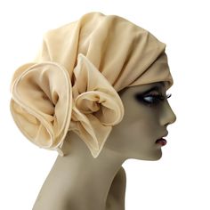 Womens Unique Turban Head Scarf- Custom Made And Hand Made. This Beige Colored Turbanista Is Absolutely Gorgeous, Different And Fabulous! A Must Have For The Bold And Confident Socialite Women, For Singers And Performers , For Those Who Love To Flaunt Their Fashion Styles Very Versatile For Any Occasion- From Everyday Wear To Fashionable Events. This Turbanista Can Be Worn In Many Different Ways, As Depicted In The Pictures Can Be Worn As A Full Or Partial Head Covering. Some Also Prefer To Add Beige Bonnet Cap, One Size Fits Most, Elegant One Size Turban For Beach, One Size Fits Most Beige Bonnet, One Size Beige Bonnet, Beige One Size Fits Most Bonnet, Elegant One Size Beach Turban, Elegant One-size Beach Turban, Elegant Beach Headwrap, Adjustable Cream Headwrap