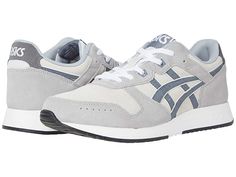 ASICS Tiger Lyte Classic - Men's Shoes : Glacier Grey/Metropolis : Put the finishing touches on your look with the ASICS Tiger Lyte Classic sneakers. Casual shoes with lightweight textile uppers and reinforcement panels. Lace-up closure for a custom fit. Padded tongue and collar. Textile lining. Padded footbed for all day comfort. EVA midsole. Flexible rubber outsole. Imported. Measurements: Weight: 12 oz Product measurements were taken using size 9, width D - Medium. Please note that measuremen Comfortable Gray Lace-up Running Shoes, Gray Synthetic Sneakers With Laces, Gray Elastic Lace-up Running Shoes, Gray Low-top Custom Sneakers For Jogging, Custom Synthetic Sneakers For Light Sports, Gray Low-top Sneakers For Jogging, Comfortable Sporty Sneakers For Light Sports, Gray Leather Sneakers For Jogging, Gray Synthetic Walking Shoes With Removable Insole