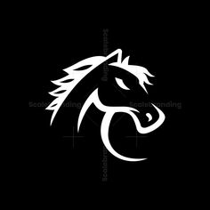 a horse's head in the middle of a black background with white lines on it