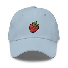 "Step into the world of laid-back style with our embroidered dad cap. Designed for that perfect casual charm, this cap is your go-to accessory for an instant upgrade. Crafted with care and made of 100% chino cotton twill, it's the embodiment of relaxed confidence. We've put a lot of thought into creating designs that are all about having fun and letting your personality shine. So go ahead and express yourself! ✨ 100% chino cotton twill ✨ Green Camo color is 35% chino cotton twill, 65% polyester ✨ Unstructured, 6-panel, low-profile ✨ 6 embroidered eyelets ✨ 3 ⅛\" (7.6 cm) crown ✨ Adjustable strap with antique buckle Add personalized text to the side or back of your hat with the custom embroidery add-on: https://www.etsy.com/TofuTigerStudio/listing/1483466826 Explore more of our products at: Strawberry Gifts, Trendy Fits, Dad Cap, Camo Colors, Dad Caps, Laid Back Style, Green Camo, Custom Embroidery, Dad Hat