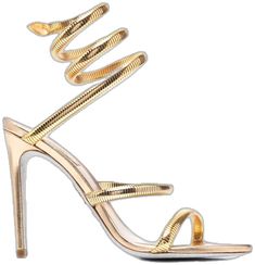 Luxury Gold Sandals With 4-inch Heel, Luxury Gold Heels With Heel Loop, Chic Gold Sandals With Wrapped Heel, Luxury Heels With Heel Strap And Ankle Wrap, Luxury Formal Ankle Wrap Sandals, Luxury Ankle Wrap Heels For Formal Occasions, Luxury Ankle Wrap Heels With Heel Strap, Luxury Ankle Wrap Sandals For Formal Occasions, Luxury Ankle Wrap Sandals For Formal Events