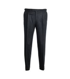 Dark Grey Off White Stripes Suit Pants Classic Pinstripe Business Pants, Tailored Pinstripe Pants With Belt Loops, Classic Pinstripe Pants For Business Casual, Tailored Pinstripe Tapered Leg Pants, Classic Tailored Pinstripe Pants, Classic Pinstripe Straight Pants, Pinstripe Tapered Leg Pants For Formal Occasions, Classic Fitted Pinstripe Pants, Elegant Pinstripe Tapered Leg Bottoms