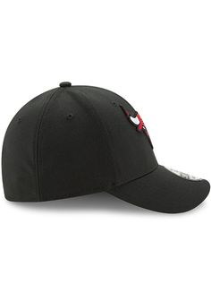 Pull on this Chicago Bulls Team Classic 39THIRTY Black Flex Hat just in time for the game! This Chicago Bulls Flex Hat features a team logo embroidered on the front. Front raised embroidered team logo, Secondary team logo embroidered on back, 100% woven polyester, Flexible-fit 39THIRTY sizing, New Era flag embroidered on the left side, Pre-curved bill, Structured crown, Polyester, Washable, Imported Black Adjustable Logo Baseball Cap, Adjustable Black Baseball Cap With Logo, Black Visor Fitted Hat, Black Logo Baseball Cap Six-panel, Black Logo Baseball Cap, Black Sports Baseball Cap With Embroidered Logo, Black Baseball Cap With Embroidered Logo For Sports, Black Embroidered Logo Fitted Hat For Outdoor, Black Hat With Logo And Curved Brim