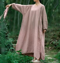 "【Fabric】  Linen 【Color】 Pink, Red, Linen Color 【Size】 Shoulder width is not limited Shoulder + Sleeve 60cm/ 23\" Bust 146cm/ 57\" Length 122cm/ 47 \" Hem 200cm/ 78\" Note: the effect of each monitor is different, there will inevitably be color difference, please pay attention to the buyer. Washing & Care instructions: -Hand wash or gently machine washable do not tumble dry -Gentle wash cycle (40oC) -If you feel like ironing (although should not be necessary) , do it with steam or while the dress is still slightly wet -Do not bleach If you like this dress, perhaps you will also like other dresses from our collection. Be sure to check our shop out before purchasing. Free shipping: Worldwide shipping, it takes about 20-25 business days to most of countries normally. Note: The actual product Long Relaxed Fit Dress With Pockets, Solid V-neck Dress With Side Pockets, Oversized Solid Color V-neck Dress, V-neck Dresses With Side Pockets, Relaxed Fit V-neck Lagenlook Dress, Oversized Solid Color Dress For Daywear, Relaxed Fit Long Sleeve Maxi Dress With Pockets, Relaxed Fit Maxi Dress With Pockets And Long Sleeves, Long Dresses With Pockets For Daywear