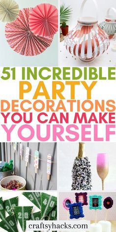 there are many different party decorations on this page