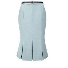 PRODUCT DETAILS: STYLE - Keep your look semi-formal and elegant in cool weather with this work skirt from Hobemty, featuring a pleated hem and below-knee length. OUTFIT - Comfortable and classic, pair with a semi-formal shirt and heels for a chic office look. OCCASION - Focused on Ladies' Semi-Formal Wear - This skirt can be a perfect addition to almost any outfit from formal to daily wear, great for work, meetings, office, businesses, work, parties, cocktails, weddings, casual, daily dressing, Fitted Flared Pleated Skirt For Formal Occasions, Spring Fitted Pleated Skirt For Workwear, Fitted Skirt Suit For Workwear, Fitted Pleated Skirt For Office In Spring, Spring Office Pleated Skirt, Elegant Pleated Pencil Skirt, Elegant Pleated Pencil Skirt Bottoms, Elegant Formal Pleated Pencil Skirt, Elegant Blue Pleated Bottoms