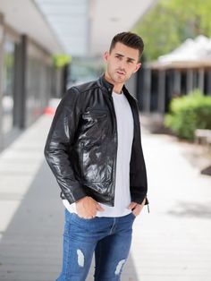 Iconic Black Leather kloset for Men - Maher Leathers Luxury Leather Jacket For Formal Occasions, Masculine Styled Fitted Leather Jacket For Work, Elegant Leather Biker Jacket For Formal Occasions, Modern Black Biker Jacket For Formal Occasions, Elegant Leather Jacket For Fall, Classic Black Formal Biker Jacket, Sleek Leather Jacket For Fall, Formal Winter Leather Jacket, Modern Fitted Biker Jacket For Formal Occasions