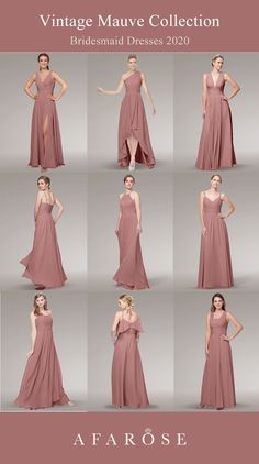 the vintage mauve collection bridesmaid dresses are available in various styles and colors