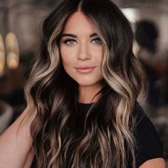 Pin on Cute Hairstyles!! Smoky High Contrast Hair, Smokey High Contrast Hair, Brown Hair Trends 2023, Brunette Hair Color Ideas For Summer Dark, Dark Hair For Blue Eyes, Summer Hair Color For Brunettes 2023, 2023 Brown Hair Trends, Breakup Hair Change, Long Hair Color Ideas 2023