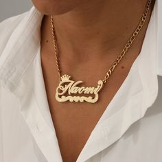 Double Nameplate Necklace, Custom Name Necklace With Crown, Personalized Two Tone Name Necklace,18K Gold Filled Necklace, Jewelry Gift . . . . . . . . . . . . . . . . . . . . . . . . . . . . . . . . .  * Product Description ♡ :  Introducing our exquisite Double Nameplate Necklace, a personalized jewelry piece that exudes elegance, individuality, and timeless beauty. This Custom Name Necklace With Crown is the perfect accessory to showcase your unique style or make a thoughtful jewelry gift for h Customized Gold Name Necklace With Round Pendant, Customized Pendant Necklace In Gold Plated, Customized Gold-plated Pendant Necklace, Customized Gold Plated Pendant Necklace, Gold Pendant Chain Necklace With Name, Personalized Gold Pendant Chain Necklace, Customized Gold Pendant Necklace, Gold Necklace With Name On Round Pendant, Custom Gold Nameplate Necklace For Mother's Day