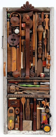 an old wooden box filled with lots of different types of woodworking implements and tools