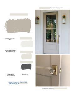 the front door is painted gray and there are three different colors to choose for it