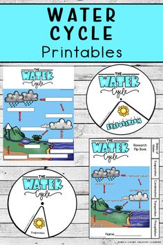 water cycle printables for kids and adults to learn how to use the water cycle