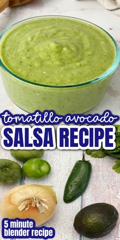 the recipe for salsa is in a bowl and ready to be eaten