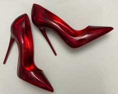 Red Dress Shoes, Red Stiletto Heels, Shoes Heels Classy, Shoes High Heels, Heels Classy, Fancy Shoes, Girly Shoes, Red High, Red Heels